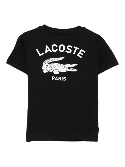 Lacoste Print Cotton T-shirt In Green