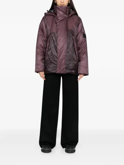 Rains Torna Hooded Padded Nylon Jacket In Burgundy