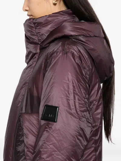 Rains Torna Hooded Padded Nylon Jacket In Burgundy