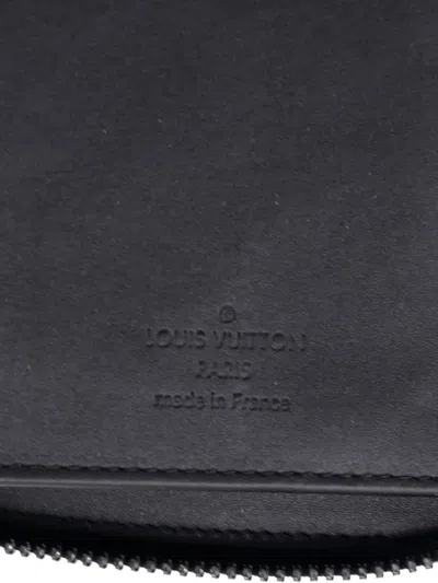 Pre-owned Louis Vuitton Zippy Wallet Spotlight Monogram Giant Leather Vertical Small Wallets In Black