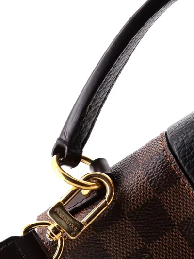 Pre-owned Louis Vuitton Bond Street Handbag Damier With Leather Bb Satchel In Brown