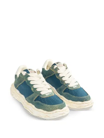 Miharayasuhiro Wayne Distressed-effects Sneakers In Blue
