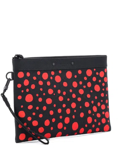 Pre-owned Louis Vuitton Pochette To Go Yayoi Kusama Infinity Dots Monogram Taurillon Leather Clutch Bag In Black