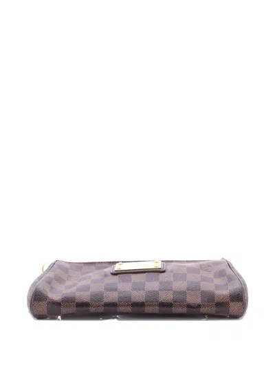 Pre-owned Louis Vuitton Eva Handbag Damier Clutch Bag In Brown