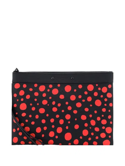 Pre-owned Louis Vuitton Pochette To Go Yayoi Kusama Infinity Dots Monogram Taurillon Leather Clutch Bag In Black