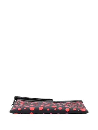 Pre-owned Louis Vuitton Pochette To Go Yayoi Kusama Infinity Dots Monogram Taurillon Leather Clutch Bag In Black