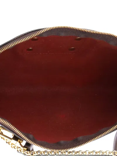 Pre-owned Louis Vuitton Eva Handbag Damier Clutch Bag In Brown