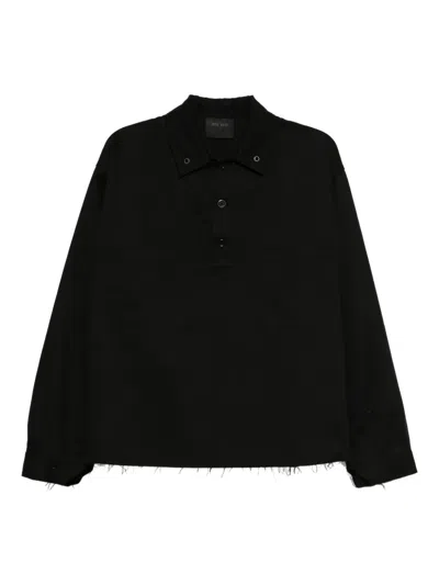 Team Wang Design Twill Cotton Polo In Black