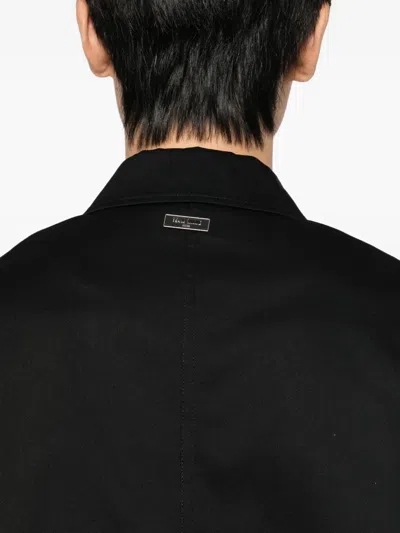 Team Wang Design Twill Cotton Polo In Black