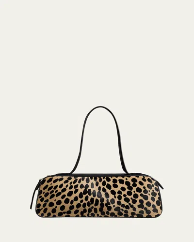 Khaite Simona Leather-trimmed Leopard-print Calf Hair Shoulder Bag In Animal Print