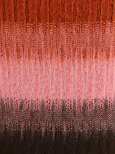 Fendi Gradient Mohair And Wool High-waisted Midi Skirt Clothing In Multi