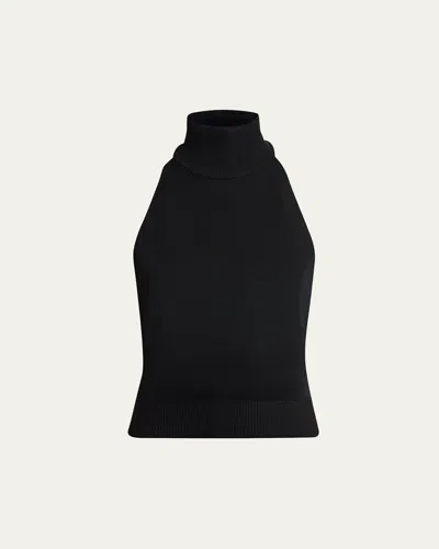 Givenchy Mock-neck Knit Halter Top In Black