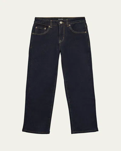 Molo Boy's Andy Topstitched Denim Pants In Blue