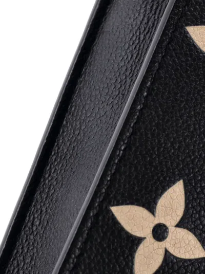 Pre-owned Louis Vuitton Petit Sac Plat Bag Bicolor Monogram Empreinte Giant Crossbody Bag In Black