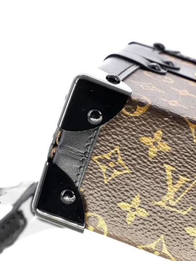 Pre-owned Louis Vuitton Petite Malle Handbag Monogram Canvas Clutch Bag In Brown