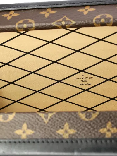 Pre-owned Louis Vuitton Petite Malle Handbag Monogram Canvas Clutch Bag In Brown