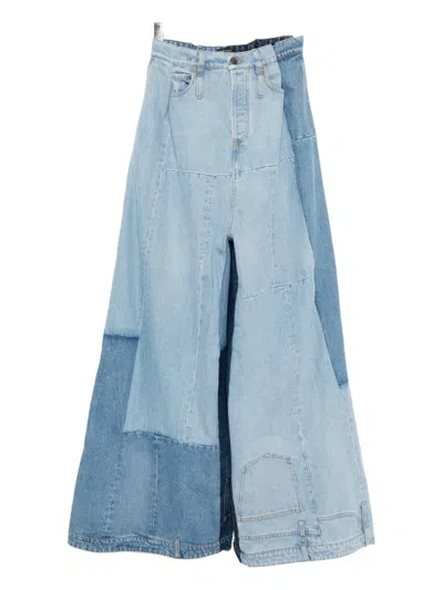 A.w.a.k.e. Colour-block Jeans In Animal Print