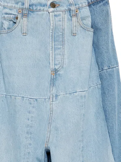 A.w.a.k.e. Colour-block Jeans In Animal Print