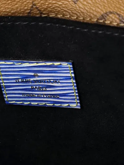 Pre-owned Louis Vuitton Pochette Metis Epi Leather And Reverse Monogram Canvas Shoulder Bag In Blue