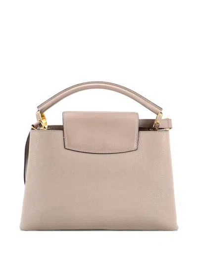 Pre-owned Louis Vuitton Capucines Bag Leather Pm Satchel In Neutral