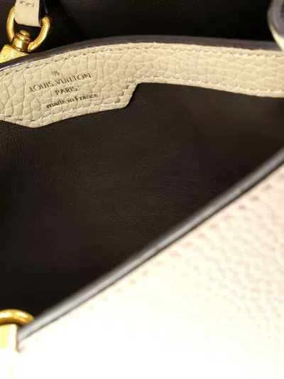 Pre-owned Louis Vuitton Capucines Bag Leather Pm Satchel In Neutral
