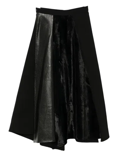 Junya Watanabe Asymmetric Hem Skirt In Black