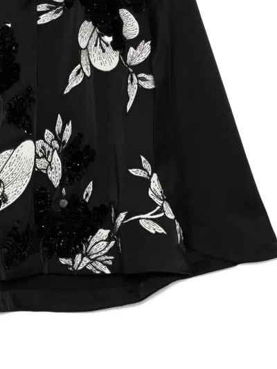 Biyan Floral-embroidered Jacket In Black