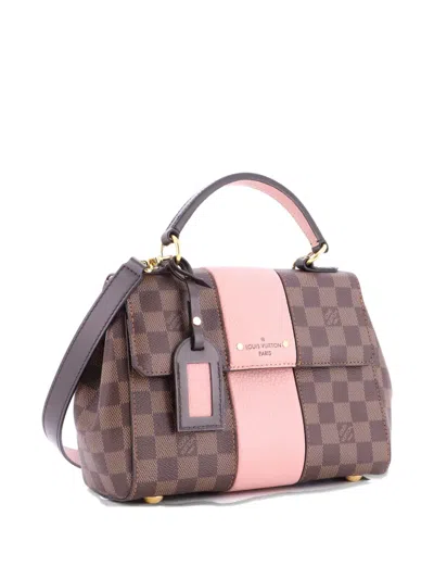 Pre-owned Louis Vuitton Bond Street Handbag Damier With Leather Bb Satchel In Brown