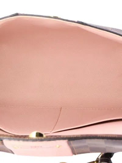 Pre-owned Louis Vuitton Bond Street Handbag Damier With Leather Bb Satchel In Brown