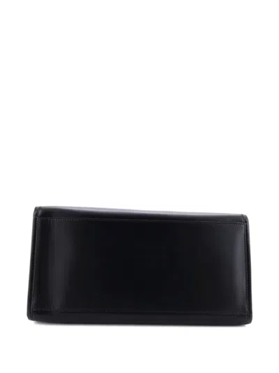 Pre-owned Fendi Sunshine Shopper Leather Large Tote Bag In Black