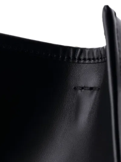 Pre-owned Fendi Sunshine Shopper Leather Large Tote Bag In Black