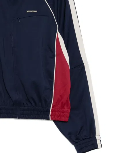We11 Done Contrast Track Jacket In Blue