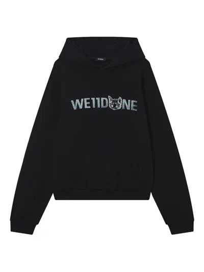We11 Done Logo-print Hoodie In Black