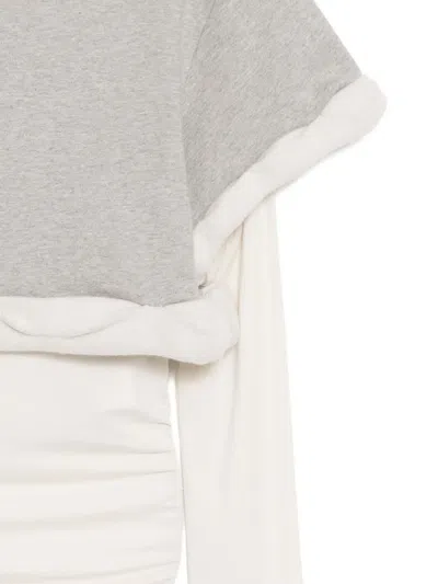 We11 Done Rolled-up Hoodie In Gray