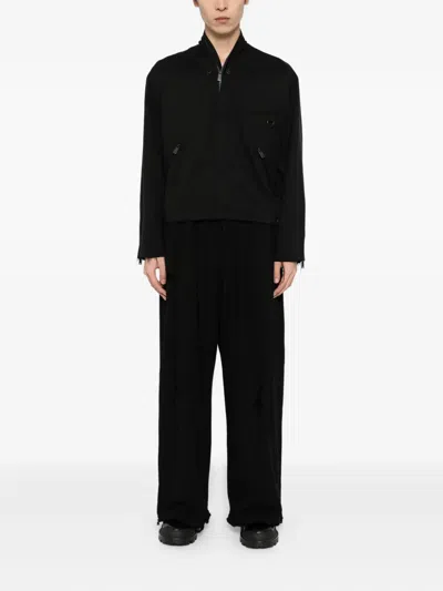 Team Wang Design Raw-edge Jacket In Black