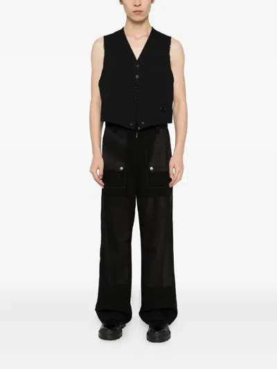 Team Wang Design Classic V-neck Vest In Black