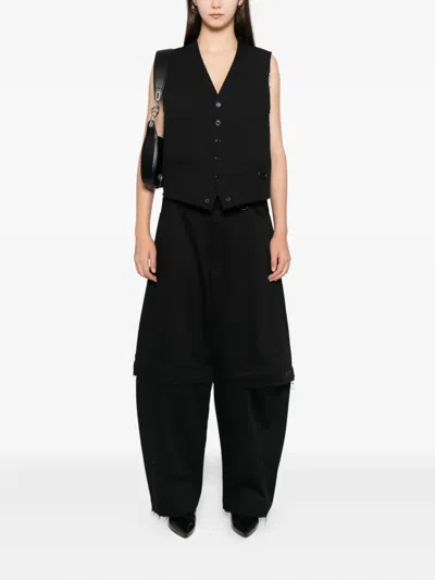 Team Wang Design Classic V-neck Vest In Black