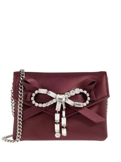 Jimmy Choo Bow Chain Cardholder In Purple