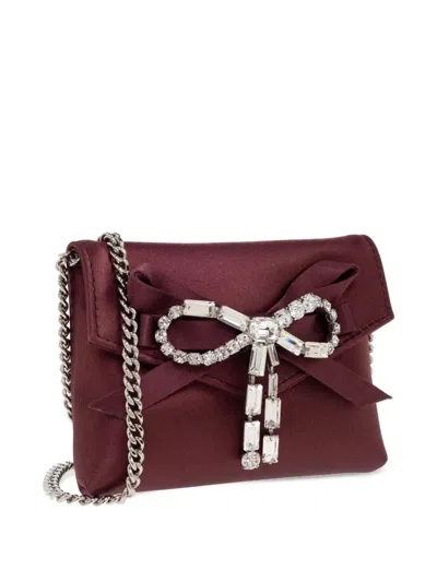 Jimmy Choo Bow Chain Cardholder In Purple