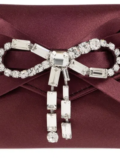 Jimmy Choo Bow Chain Cardholder In Purple