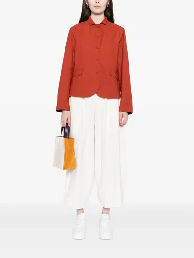 Egg Cotton Button-up Jacket In Red