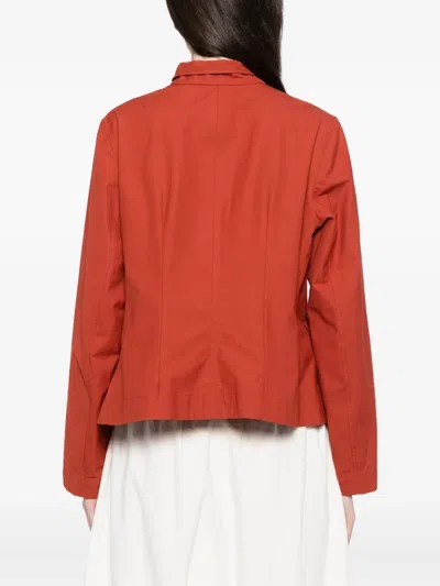 Egg Cotton Button-up Jacket In Red