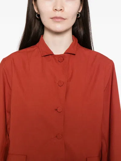 Egg Cotton Button-up Jacket In Red