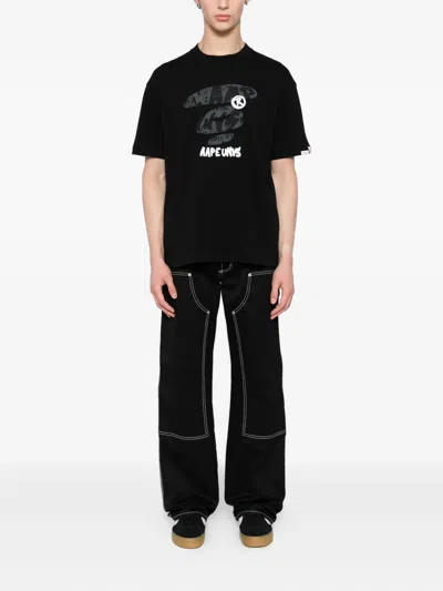Aape By A Bathing Ape Logo-print T-shirt In Black