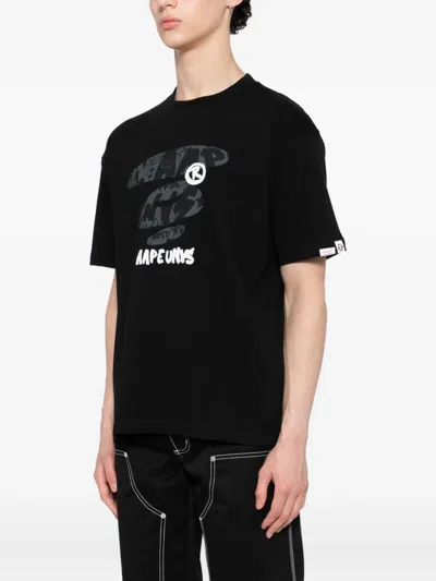 Aape By A Bathing Ape Logo-print T-shirt In Black
