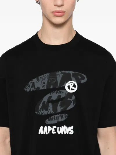Aape By A Bathing Ape Logo-print T-shirt In Black