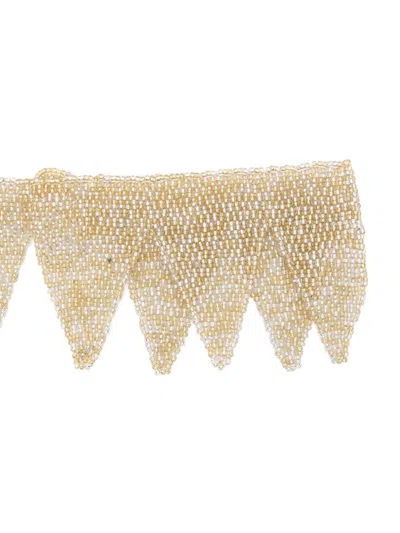 Forte Forte Triangular Beaded Necklaces Metallic Finish In Neutral