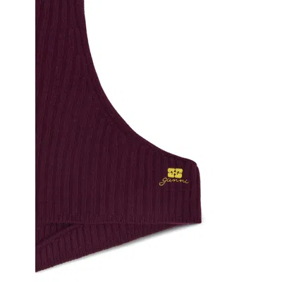 Ganni Red Shorts Women In Burgundy