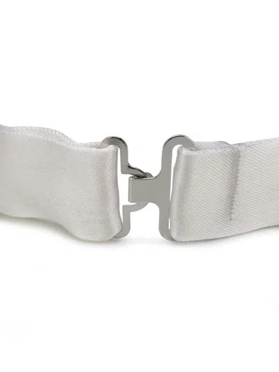 Giorgio Armani Satin Finish Adjustable Strap Bow Tie In White