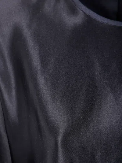 Giorgio Armani Shiny Effect Silk Sweatshirt With Crew Neck And Back Zipper Closure In Black